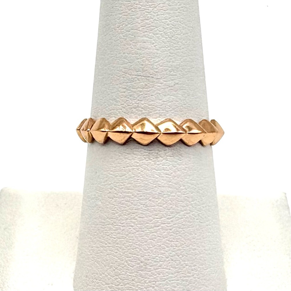 Stella & Dot Rose Gold Geometric Design Band Stacking Ring Size 8